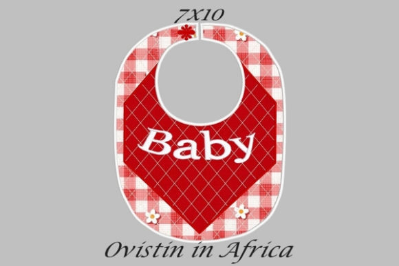 Baby Red Gingham Adorable Baby Bib Small
