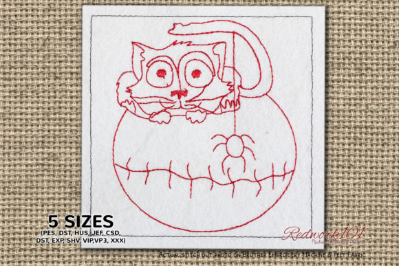 Cat with Ball Embroidery Design Review