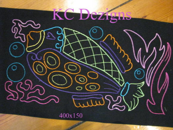 Colourline Fish 08: A Playful, Versatile Embroidery Design for Small Shops