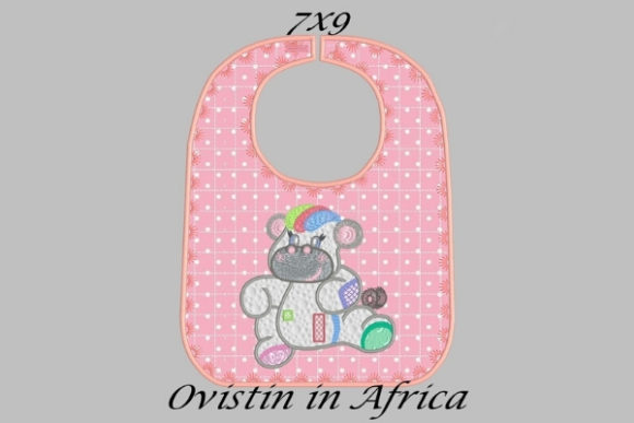 Cute Pink Baby Hippo Bib Small