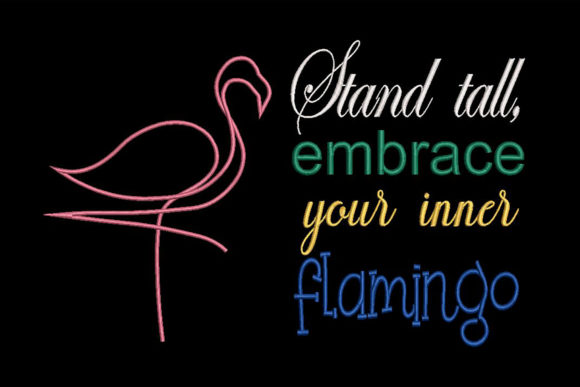 Flamingo and Quote Colorful