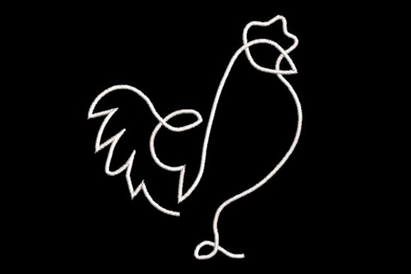 Minimalistic One Line Rooster