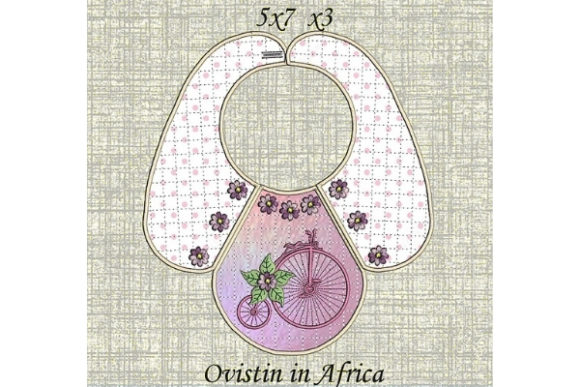 Pink Bicycle Baby Bib for Small Hoops