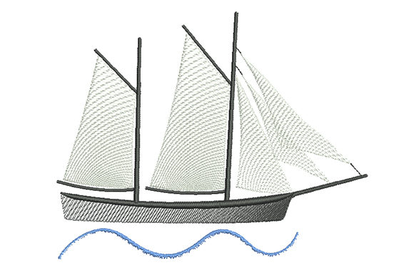 Sailboat with White Sails