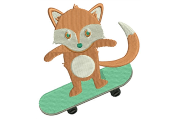 Skateboard Fox: A Playful, Practical Embroidery Design