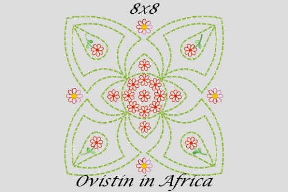 Striking Twirly Quilt Block and Flower