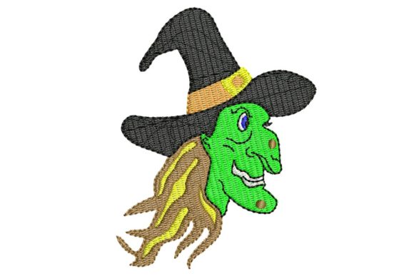 Witch Head Embroidery Design