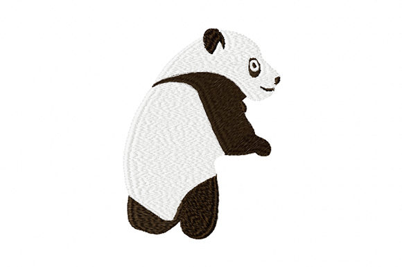 Young Cute Panda Embroidery Design